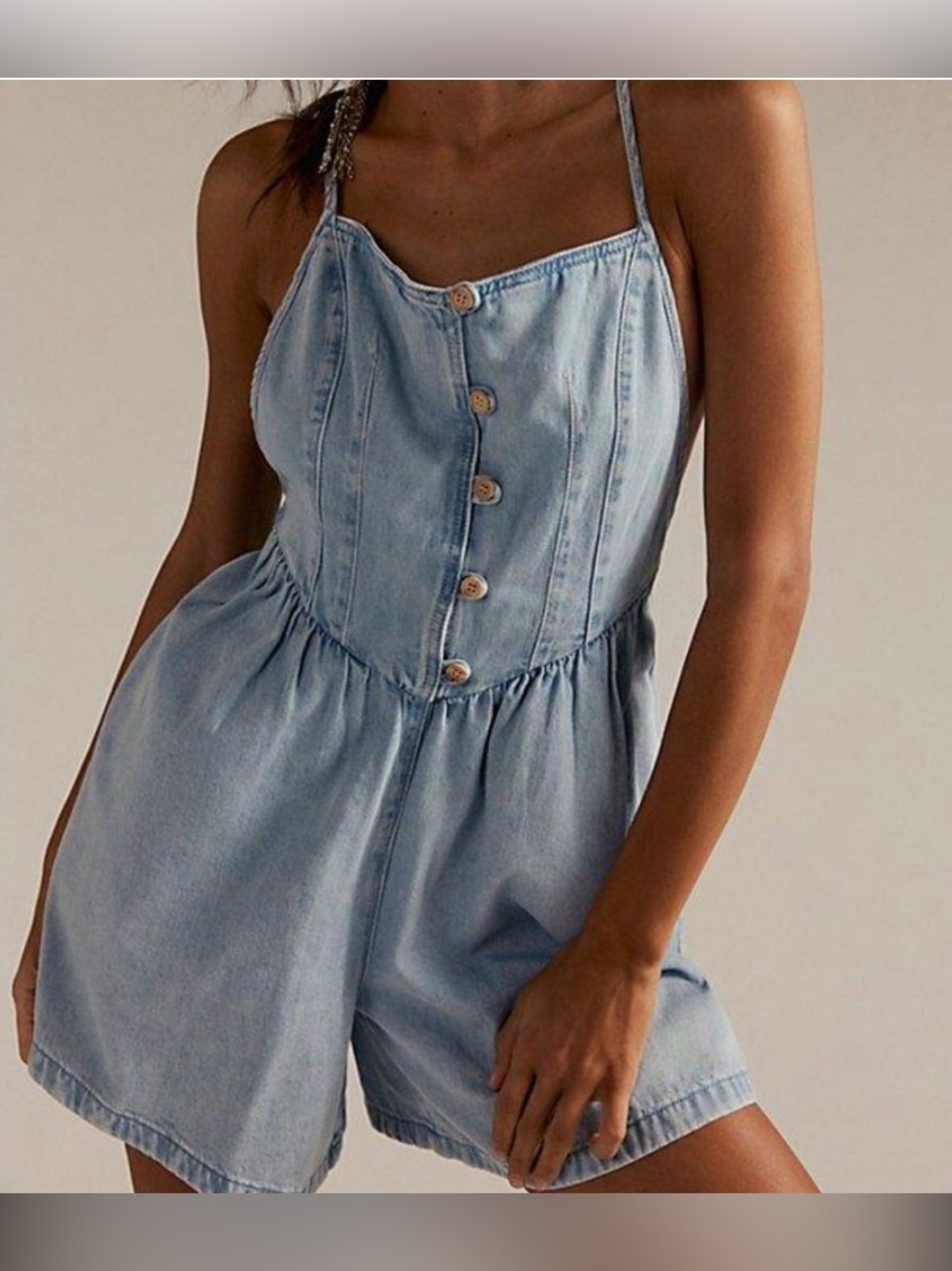 Free People Memphis
Short Suit  Blue Denim Romper - Women Jeans